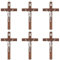 WEBEEDY 6 Stück Kreuz Set Holzkreuz Kruzifix mit Jesus Christus Figur Wand Kreuz katholische Kreuze Wandkreuz Kruzifix zur Firmung Geburt Kommunion Taufe