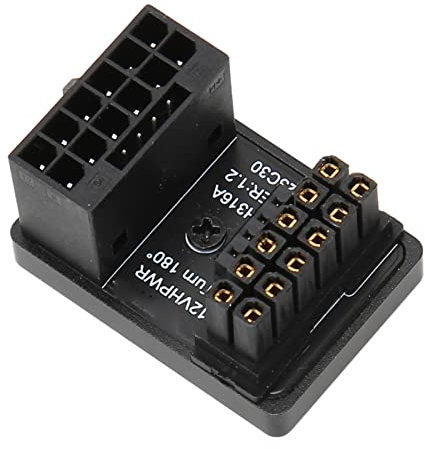 Topiky PCIe 16Pin 180 Grad Adapter, GPU PCIe Anschluss 600W 12V HPWR 16Pin auf 16Pin Stecker auf Buchse 180 Grad GPU Power Adapter Board für Desktop-Grafikkarte (PH316 Schwarz)