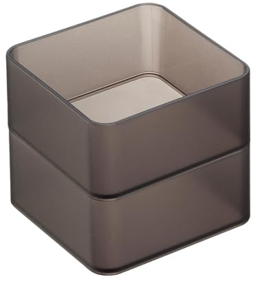 YAMAZAKI 3641 TOWER Stackable Organizer S X2 Set, black, PS Resin, 8 x 8 x 3.7 cm