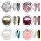 GZMAYUEN Chrome Nail Powder Set, Mirror Effect Metallic Chrom Pulver für Nägel, Weiß Perle Chrome Powder Rose Aurora Pigment Nagel Pulver Nagelpuder 6 Farbe