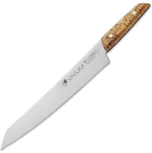 F. DICK Brotmesser VIVUM 26 cm - rostfrei, Klinge extra scharf, Wellenschliff, Sägemesser Birkenholz Designgriff komfortabel - Spezialstahl Küchenmesser - Profi Messer Made in Germany - 83639262H