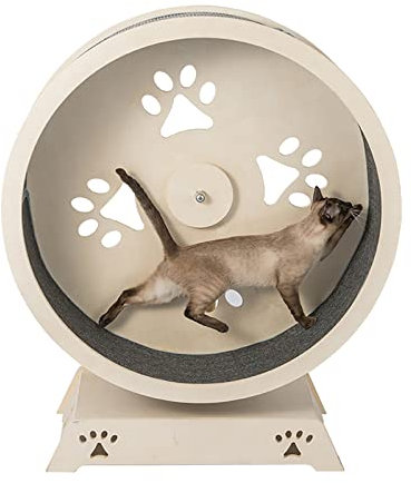 Katzenlaufrad, Katzenlaufband, Haustierlaufband für kleine/mittlere Haustierübungen im Innenbereich, mit leisem Lager und Faserplattenschiene, schön und langlebig