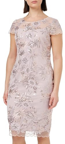 Gina Bacconi Robe midi brodée Cocktail, Rose poudré, 44 Femme