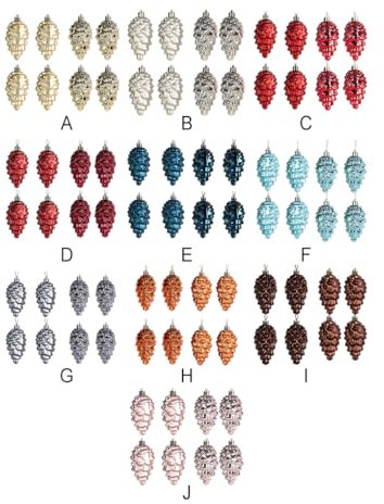 EIOLWJIEO 8 Stück verleihen einem festlichen Touch mit Tannenzapfen Anhängern für die Baumdekoration. Kunststoff Kiefernbaum zum Aufhängen. ABS Kunststoff Tannenzapfen, Rosa