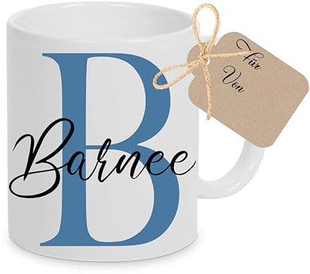 Manufaktur Liebevoll Tasse personalisiert Name Personalisierte Tasse mit Namen Tasse personalisiert Name Buchstaben Tasse Tasse mit Namen personalisiert (Blau)