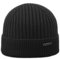 Melegari Strickmütze mit Umschlag | Mütze Vicenza | reine Wolle | italienische Manufaktur | Unisex, Schwarz , 55-61