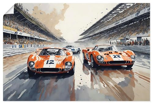 ARTLAND Wanddeko Poster & Kunstdrucke Wandposter 90x60 cm Auto Sportwagen Rennwagen Sport 24 Stunden Rennen Le Mans U5CY