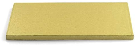 Decora, 0931376 Tortenplatte, starr, rechteckig, goldfarben, aus doppelwandigem Karton, beschichtet mit Aluminium, robust und robust, ideal für die Präsentation von Torten, 40 x 30 x 1,2 cm