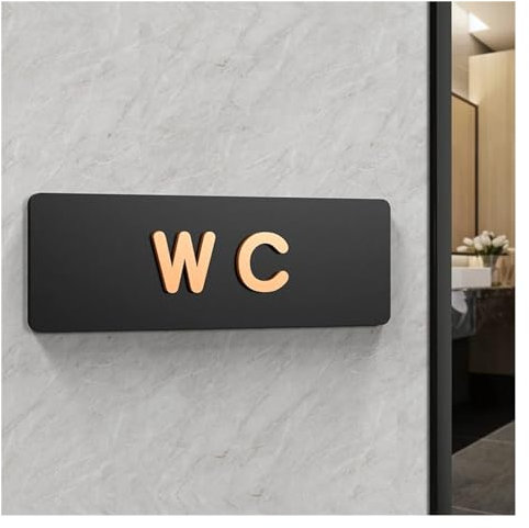 Simbolo Bagni Semplici cartelli for il bagno di uomini e donne WC Guida for i servizi igienici pubblici Indice dei segni Hotel a sinistra e a destra Segnale di richiesta del bagno in acrilico per Memo