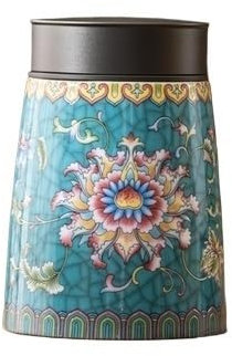 Tee-Organizer und Aufbewahrung Keramik Schmuck Baumwolle Tupfer Box Doppel Zinn Deckel Tee Dosen Tragbare Versiegelt Lagerung Jar Haushalt Aromatherapie Flasche Mutter Box Teedosen für die Küche ( Col