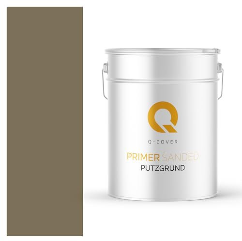 Q-COVER Putzgrund 15kg Khaki Grundiermittel Innen & Aussen Putz Grundierung Haftgrund Spezialgrundierung Lösemittelfrei Fassadenputz Kratzputz
