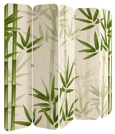 Paravent Raumteiler - 5-teilig Raumtrenner, Druck 1-Seite - Premium QUALITÄT 100% Holz - Raumtrenner - Trennwand Wohnung - Room Divider - Spanische Wand Deko Modern Sichtschutz