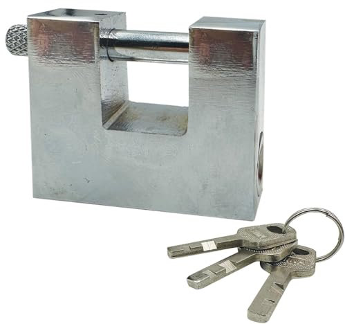 Paluplus Lucchetto Corazzato Piccolo in Metallo da 50 mm, lucchetto antiscasso di sicurezza con 3 Chiavi, grillo rotante da 5mm, per Serrande, bici, Garage -7607