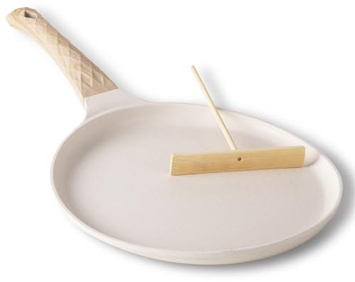 Kloahmo Padella antiaderente per pancake da 24,1 cm, adatta per piani cottura a induzione, senza PFOA, adatta per tortillas di mais, rotoli di uova, pancake,