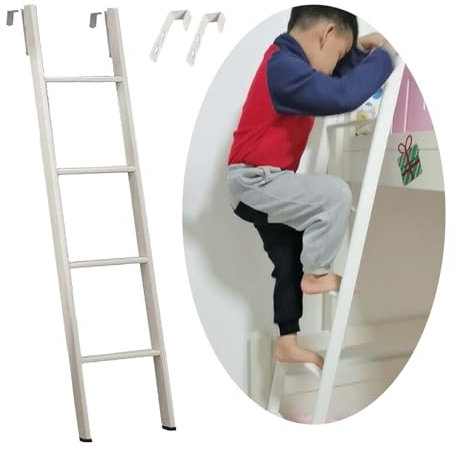 Hochbett Leiter Ersatzleiter für Etagenbett, Kinder, Erwachsene Metallleiter für Etagenbetten mit Haken für Wohnmobile, Trittleiter, Leiter Zum Seitlichen Aufsteigen Ans Bett, 50/55/65/69/73(140c