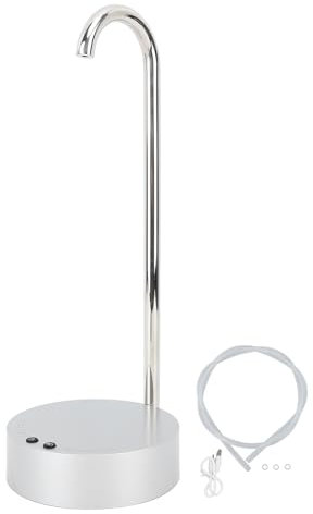 lvifloae Bottiglie universali per erogatore di acqua da tavolo, erogatore di acqua da tavolo Pompa elettrica potabile automatica per bottiglia di acqua minerale per casa e ufficio (Argento)