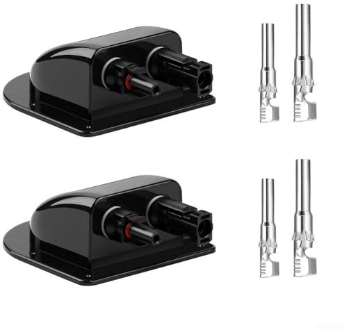 Solar Cable Entry Gland, Waterproof Solar Double Cable Connector Cover Solar Photovoltaic Plastic Bracket Curved Cable Entry Housing For Solar Panels, Caravan Boat (2pcs)