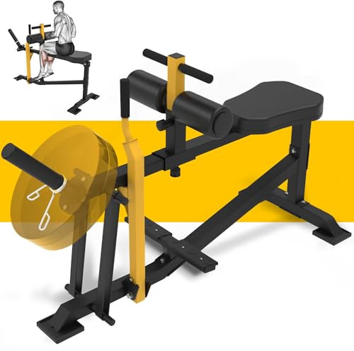 GUUG Wadenmaschine Wedentrainer Wadendehner Sitzend: Beintrainer im Sitzen für Zuhause Kraft-Beintrainer Bein Trainingsgerät Training Seated Calf Raise Machine Gelb