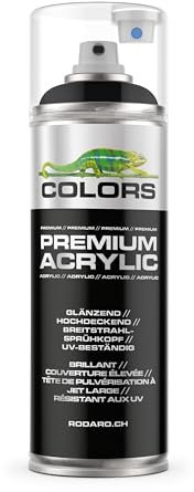 COLORS Premium Acrylic Sprühfarbe 400ml – Hochdeckender Sprühlack für Innen & Außen, Spraydose für DIY-Projekte - RAL 9005 - Tiefschwarz Glanz