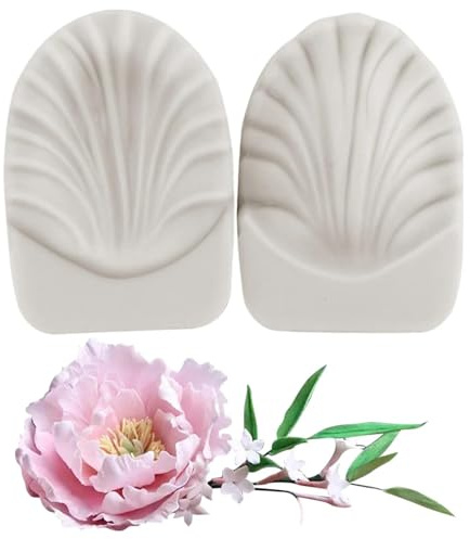 Silicone Molds for Candles,8.2x5.8cm Peony Rose Lily Orchid Flower Petal Veiner Silicone Mold Fondant Mold Cake Decorating Tools Candy Chocolate Mould