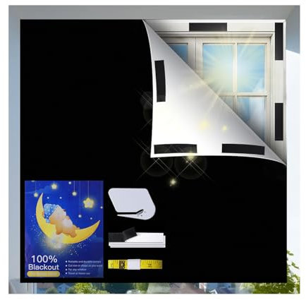 Blackout Blind, 300 X 145 CM Portable Blackout Blind Stick on Blackout Blinds for Windows, Temporary Blackout Curtains Cutting any Size Shape for Bedroom, Indoor and Outdoor