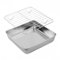 Feeshoppher Juego de bandejas para hornear de acero inoxidable con estante de refrigeración, 24 cm, incluye un estante de refrigeración para cocinar versátil y refrigeración eficiente