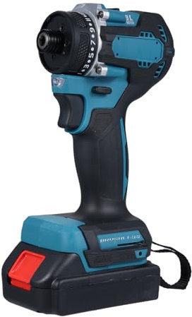 Vislone Trapano al litio da 21 V, avvitatore a batteria elettrico, coppia 55 Nm, motore brushless, utensile 2 in 1 con 2 livelli di velocità e luce LED