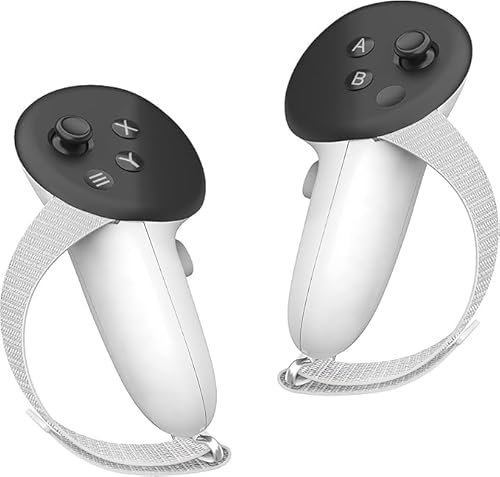 Poignées de manette pour Meta/Oculus Quest 3, coque avec texture antidérapante et sangles de phalanges réglables, compatible avec la batterie officielle de la station de chargement