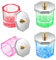EBANKU 4 Colors Dappen Dish Set for Acrylic Nails - Multi-Functional Powder Glass Crystal Liquid Containers with Leak proof Lids Salon-Grade Nail Art Tools Kit & Acrylic Cups for Manicure Extension