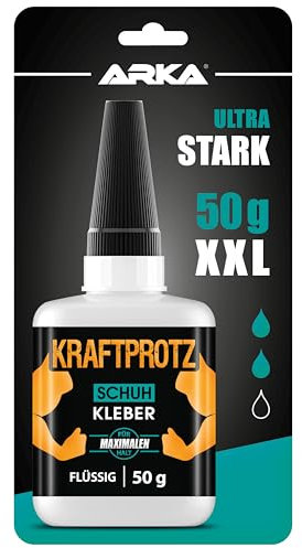 ARKA 50 g Schuhkleber extra stark - Transparent - Inkl. Anti-Austrocknungs-Spitze - KRAFTPROTZ