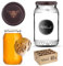 KADAX Lot de 48 bocaux à miel, 900 ml, avec couvercle à visser fi82 mm, pour miel, confiture, verres à vis, motif d'abeille dorée