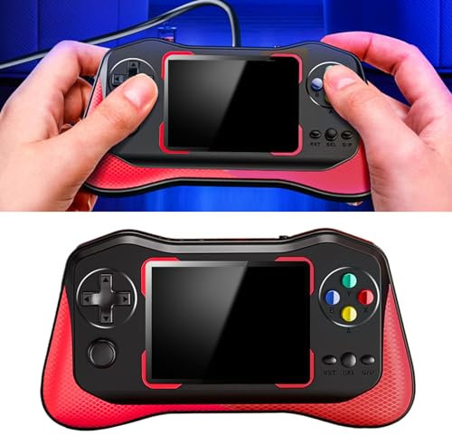 Generic Hand Games Console Toy, Retro Hand Games Console, Long - Rechargeable Electronics with 500 Built -in for the Party (Red)