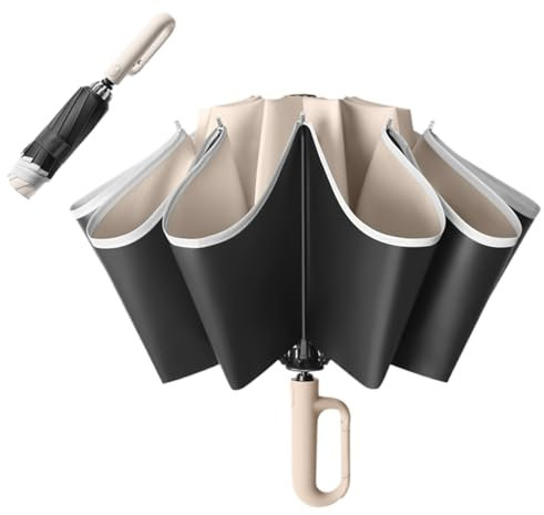 Naqqios Parapluie Automatique à Ouverture et Fermeture - Compact Résistant au Vent | Accessoires de Voyage Résistant au Vent avec Parasol Automatique pour Plage et Extérieur