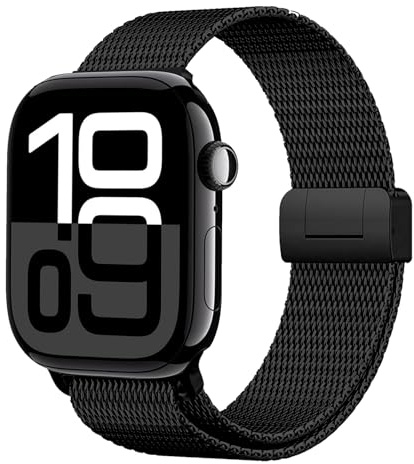 Titan Armband für Apple Watch Ultra 3/2/1 49mm, Neues Design-Verschluss Titan Milanaise Armand für Apple Watch Armband 49mm 46mm 45mm 44mm 42mm(Serie 3 2 1), Series 11/10/9/8/7/6/5/4/3/2/1/SE