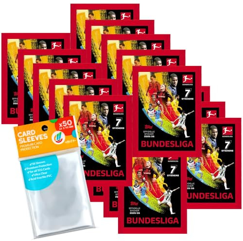 Bundle mit Topps Bundesliga Sammelsticker 2025/2026-20 Tüten + exklusive collect-it Hüllen