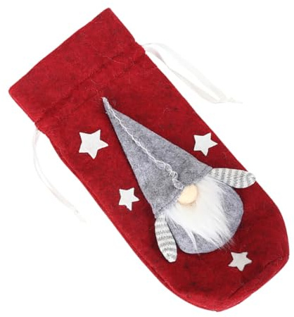 Toyvian Doll Wine Bottle Cover Bag for Red Wine Christmas Decorations Bottle Cover Case Fits Standard Festive Home Display