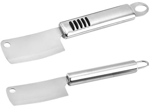 WESIEVYA Mini Coltello da Cucina Multiuso in Acciaio Inox, 2 Pezzi | Argento, Antiruggine e Antiscivolo, Foro per Appenderlo, Facile da Mantenere in Ristoranti e Negozi Alimentari