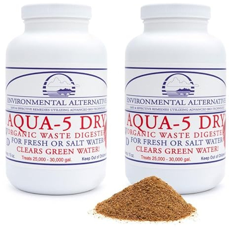 Aqua-5 Dry, laghetto ad alta concentrazione e filtro per laghetto da giardino, laghetto galleggiante per acqua pulita e filtro biologico, set da 2 maxi lattine