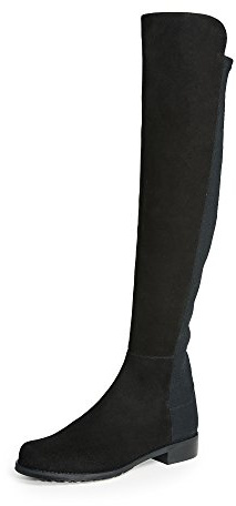 STUART WEITZMAN Stivali da donna in pelle scamosciata elasticizzati, Nero, 42.5 EU