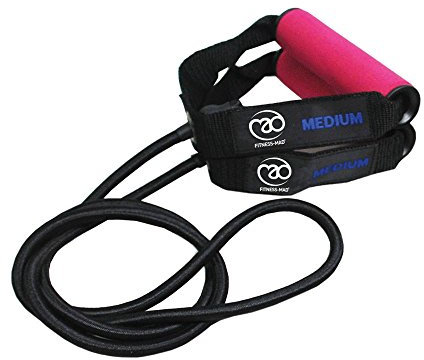 Fitness Mad Safety Resistance Tubes, Resistance Band, Heavy Duty Exercise Tubes for Home Workouts, 3 Resistance Levels: Light to Strong