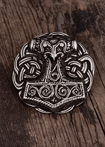 Battle-Merchant Gürtelschnalle - Thorshammer aus Schonen - Wikinger - Thor - Odin - Hammer Farbe Silber