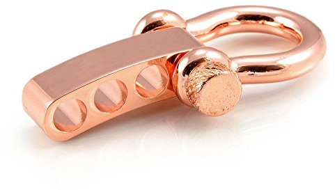 3er Set Schäkel (Omega) aus Edelstahl, Metallic Kupfer, mit verstellbarem, hochwertigem Drehverschluss für Paracord Armbänder, Kordeln etc., Farbe: Kupfer - Marke Ganzoo