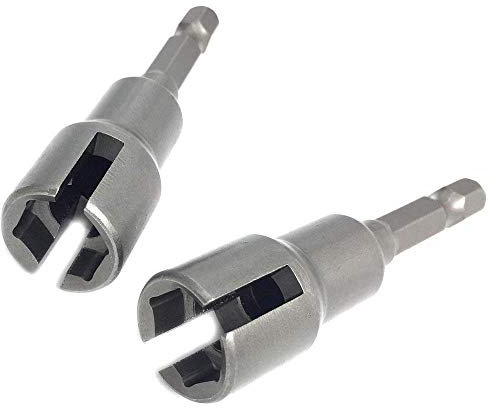 PANOVOS (2pc) Power Wing Nut Driver Set,Slot Wing nuts Drill Bit Socket Wrenches Tools Set,1/4 Hex Shank Drills Bits for Panel Nuts screws eye C hook bolt
