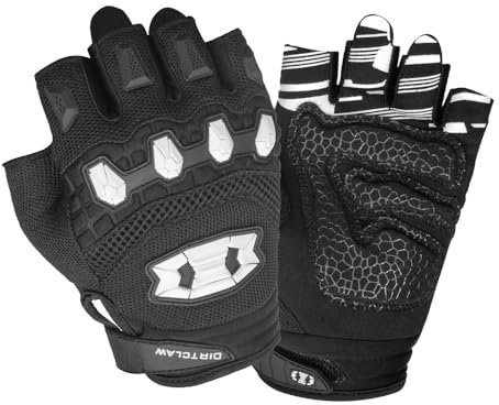 Seibertron Dirtclaw Unisex BMX MX ATV MTB Road Racing Mountain Bike Bicycle Cycling Off-Road/Dirt Bike GEL Padded Anti - Slip Palm Fingerless Gloves Motorcycle Motocross Sports Gloves Black M