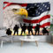 Wandteppich mit USA-Flagge, amerikanische Militär-Soldaten mit Adler bei Sonnenuntergang