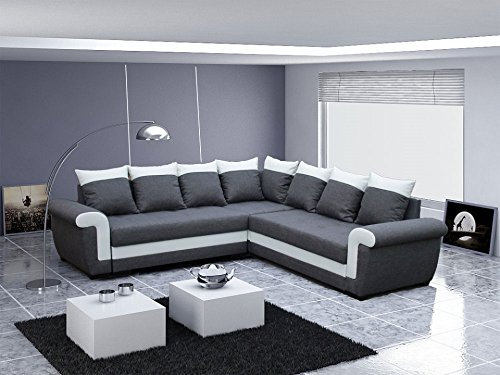 Modernes Ecksofa mit Schlaffunktion Ivett 2A2 Wohnlandschaft Eckcouch Schlafsofa Groß XL Gewebe Kunstleder 19