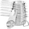 Edelstahl-Messbecher-Set 8-teilig, inklusive 1/16 Tasse, 1/8 Tasse, 1/4 Tasse, 1/3 Tasse, 1/2 Tasse, 2/3 Tasse, 3/4 Tasse und 1 Tasse.