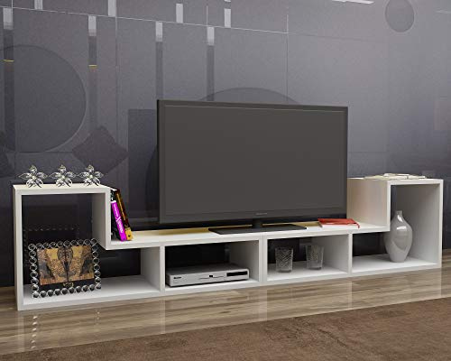 DECOROTIKA Cubicco TV Stand and Media Console With Multi Use Option (White)