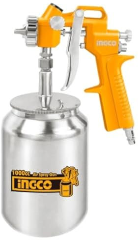 Ingco Pistola A Spruzzo Aerografo per Verniciare con Serbatoio Inferiore ASG3101