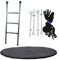 CZON SPORTS Unisex-Youth Leiter + Sauberkeitsabdeckung + Verankerungsset für Trampoline, Metal Grey/Black, 360 cm